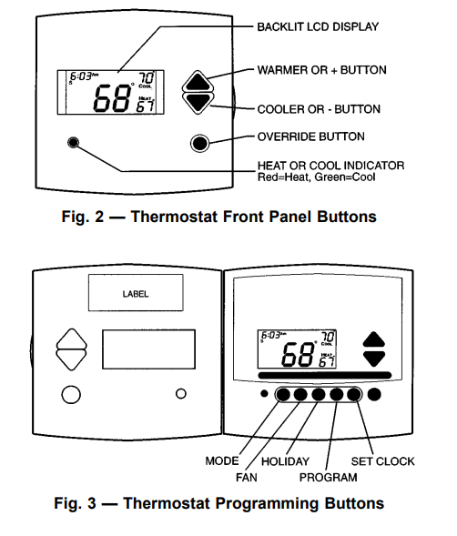 Carrier CS Commercial Programmable Thermostat Owners Manual Thermostat Guide