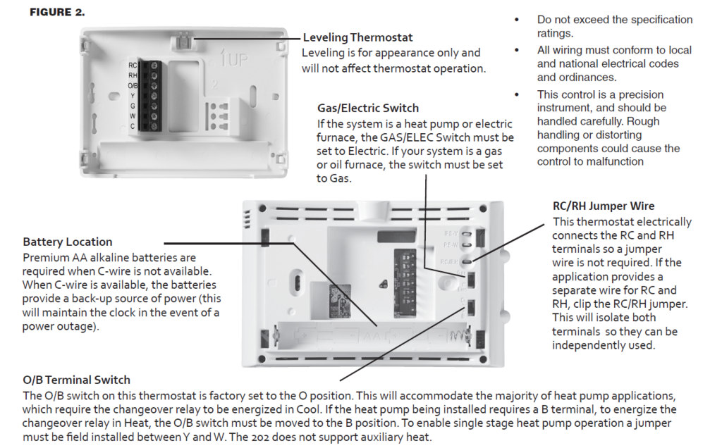 American Standard ACONT202AS11MA Programmable Thermostat Installation