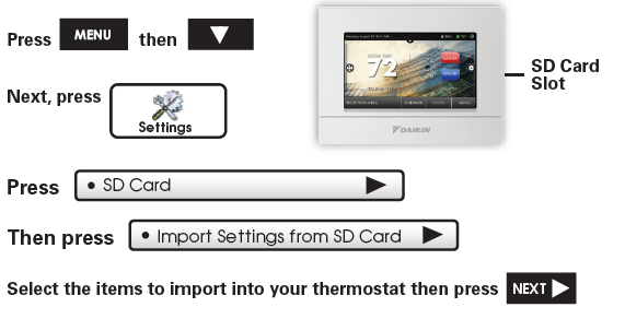 Daikin DT4273C TouchScreen Digital Thermostat fif-101