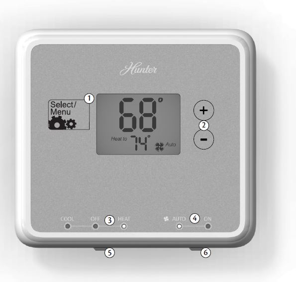 Hunter-42124-Non-Programmable-Thermostat-Owner-Manual-fig-1