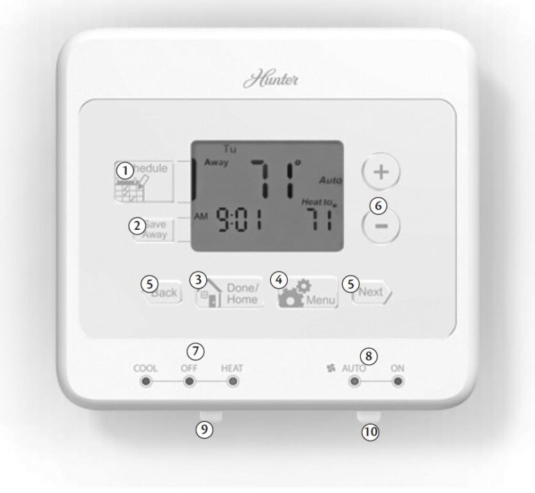 Hunter 47132 Programmable Thermostat Owner Manual - thermostat.guide