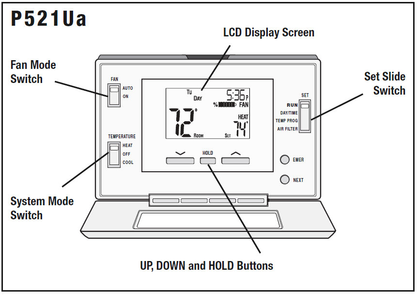 LUXPRO-P521Ua-PROGRAMMABLE-OR-NON-PROGRAMMABLE-THERMOSTAT-FIG-1