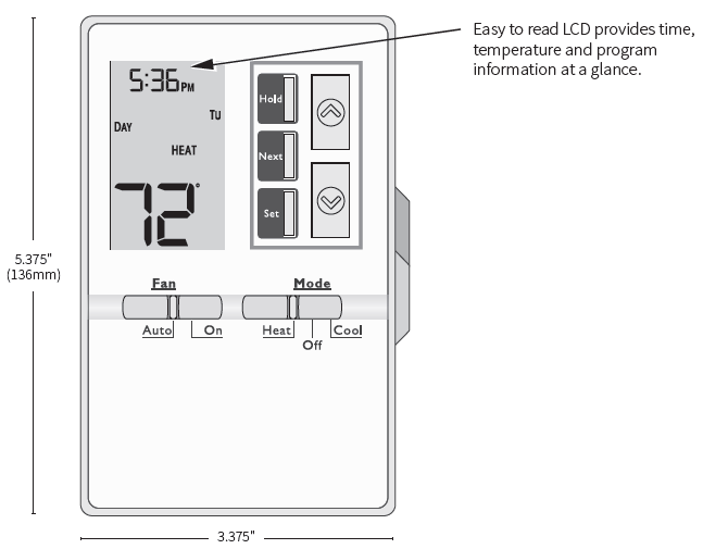 LUXPRO P711V Programmable Thermostat 1
