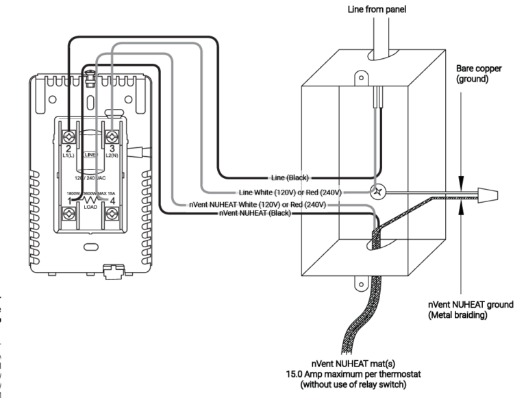 Nuheat Home Touchscreen Programmable Thermostat 240V Relay General ...