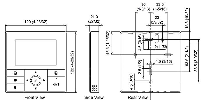 Fujitsu UTY-RVNUM Wired Remote Controller Thermostat Product Specifications Guide-fig-2