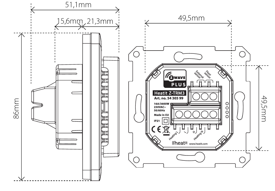 Heatit-Z-TRM3-Thermostat Z-Wave-Product