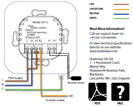 Heatmiser DS1-L v2 Dial Thermostat 2
