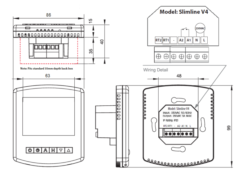Heatmiser Slimline V4 Programmable Thermostat PRODUCT SPECIFICATION
