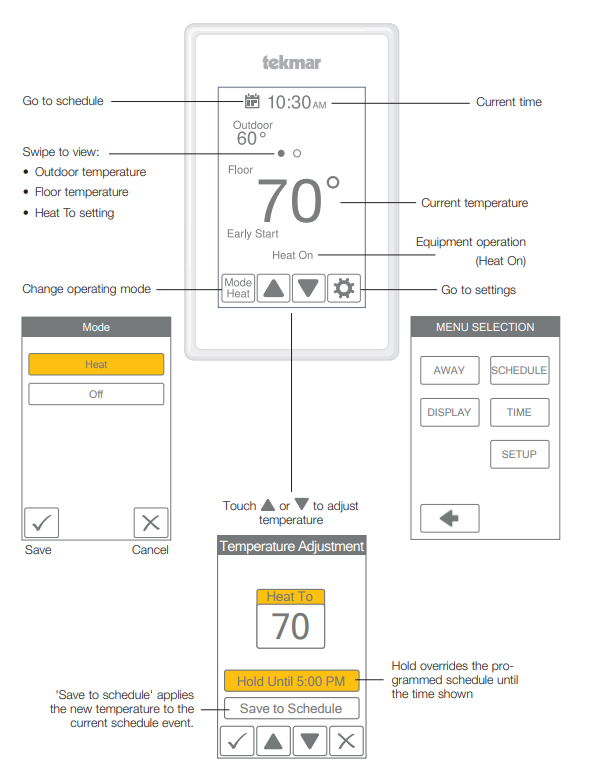 Tekmar T-560-touchscreen-Thermostat-FIG.1