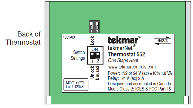 tekmar- 552_D -Programmable -Thermostat - 12