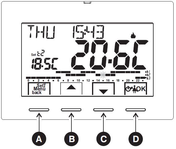Caleffi 738 Digital room chrono-thermostat 3