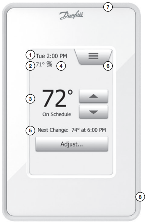 DANFOSS- LX205T -TOUCH -SCREEN- PROGRAMMABLE -THERMOSTAT - 1