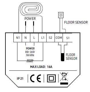 FASTWARM- 16AMP- Touchscreen -Thermostat- 2