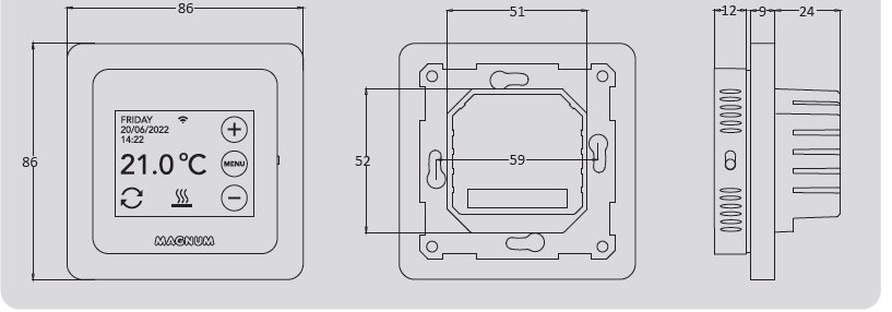 Magnumheating-RAL 9011-Smart-WiFi-Thermostat-fig-2