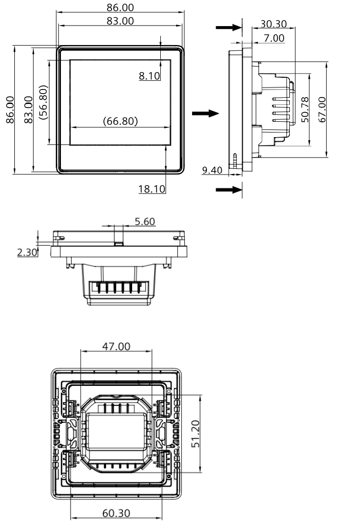 SIEMENS-RDD810-Flush-mount-touch-screen-room-thermostat-Product-Specifications-FIG-50