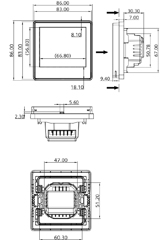 SIEMENS- RDD810KN- Flush- mount- touchscreen- Thermostat- 18