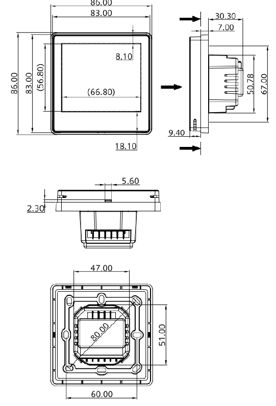 SIEMENS- RDD810KN- Flush- mount- touchscreen- Thermostat- 20