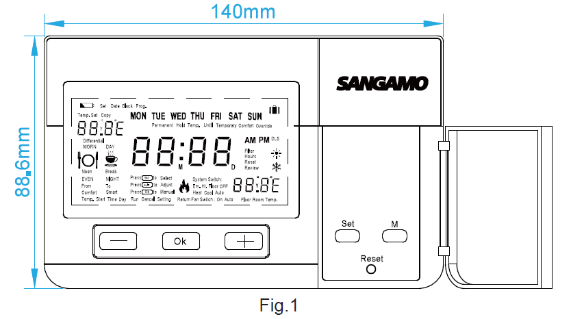 Sangamo-CHPRSTATDPRF-Wireless-Digital-Programmable-Thermostat-fig-1
