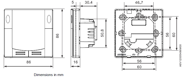 Siemens -RDF660MB- Flush-mount- room -thermostat  -30