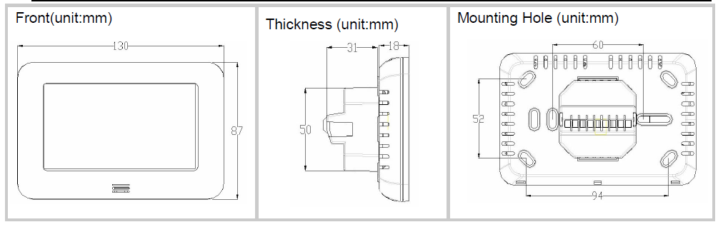 hotowell -htw-31-dt12f- Color- Touch- Room -Thermostat- 12