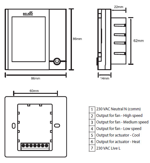 Belimo EXT-CF230-D202-AF Electronic Thermostat 1