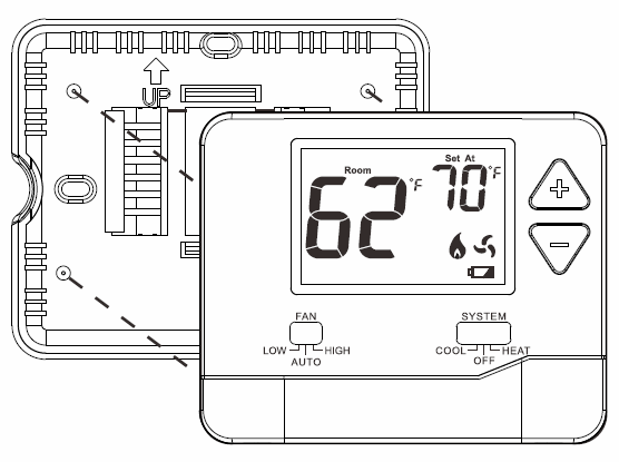 Breeze33 BZ33-201NW Non-Programmable Wireless PTAC Thermostat 3