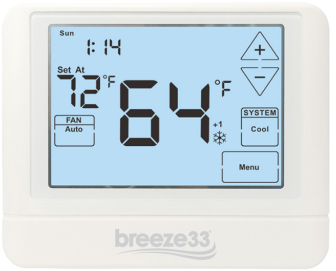 Breeze33 BZ33-302Wifi Programmable 3H-2C Wifi Thermostat  PRO
