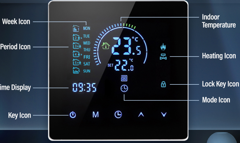 EARUELETRIC K2H-B WiFi Smart Thermostat 1