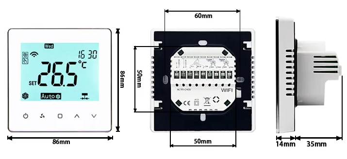 ELECHICO TP528FCU Programmable Smart Room Thermostat  3