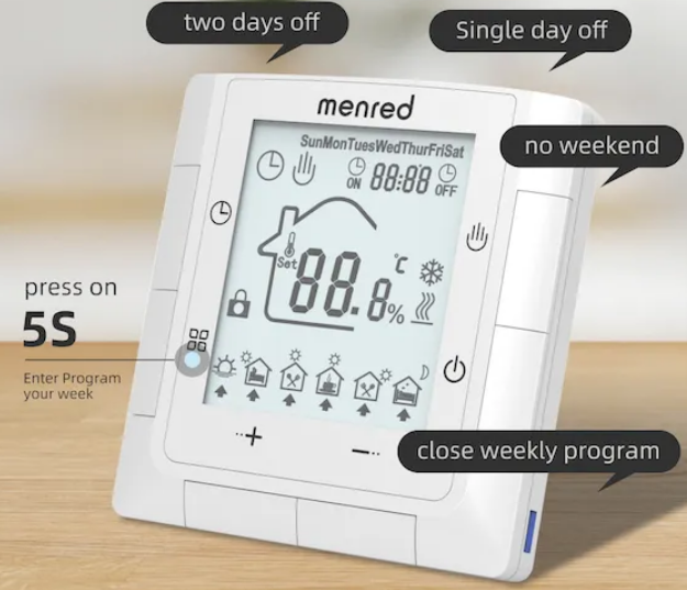 Menred Ls6.716 16A LCD digital thermostat programmable  2