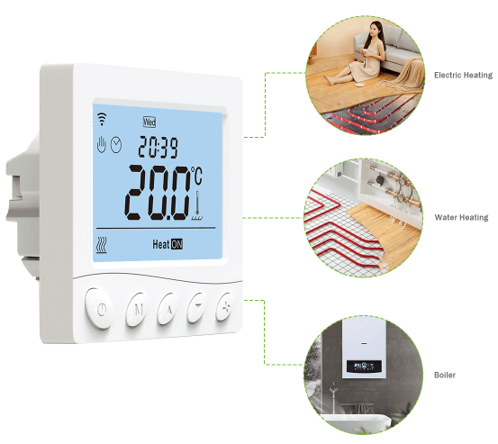 Rti-Tek R3W.716 LCD 16A Programmable Smart WiFi Thermostat 1
