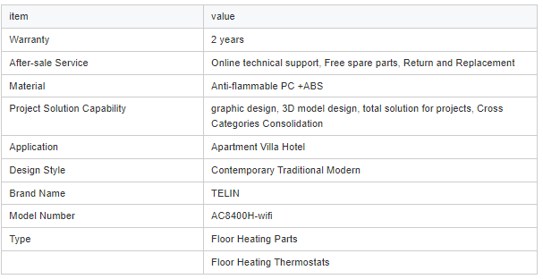 TELIN AC8400H-WIFI Wireless Smart Programmable Thermosta 3