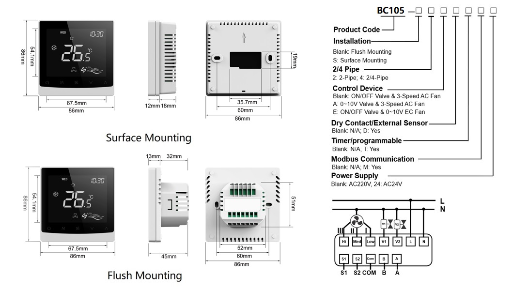 Breeze-BC105-2-4D-Touch-Screen-Thermostat-FIG.1