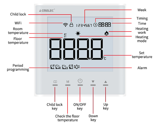 Acmelec AE-669D-DB-WIFI Smart Floor Heating Wifi Thermostat 9