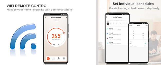 E-TOP- HT-22B -Touch- LED- Tuya- Zigbee- Smart -Thermostat  - 2