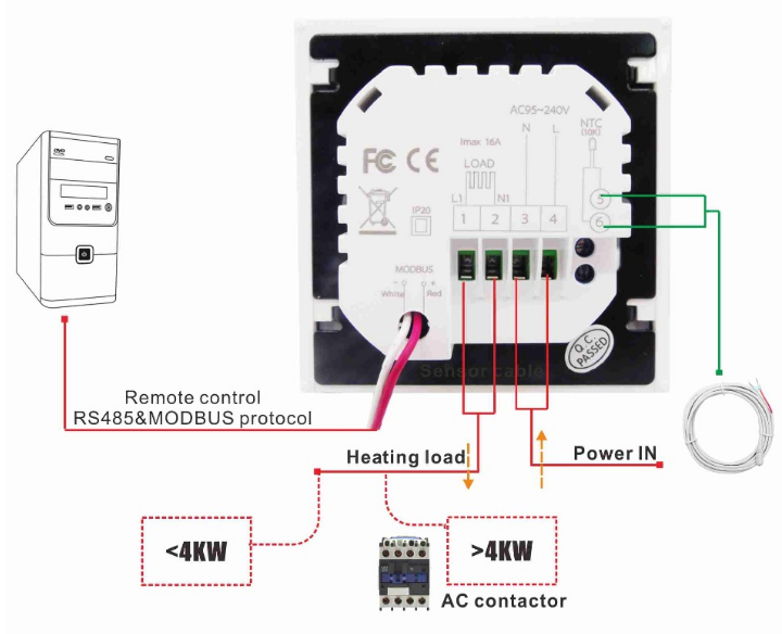 HESSWAY BHT-002GBLN Electric Thermostat 7