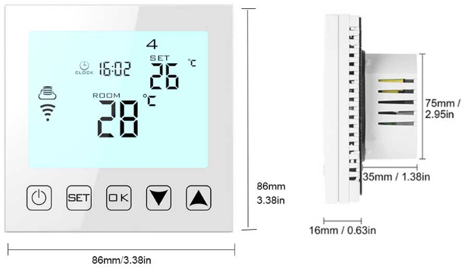 HYSEN HY603 WIFI 5+2 Day Programmable Thermostat 1