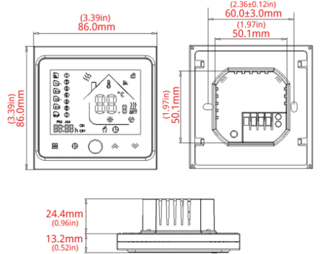 MOES BHT-002-GA Electric Floor Heating Thermostat 14