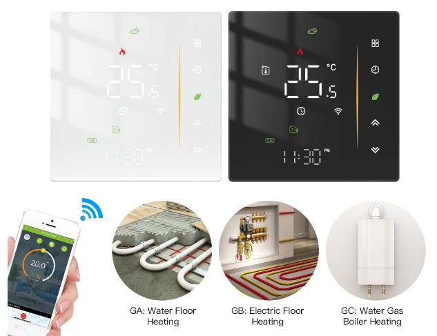 MOES WHT-006-GC-BK-MS WiFi Wireless Room Thermostat 1
