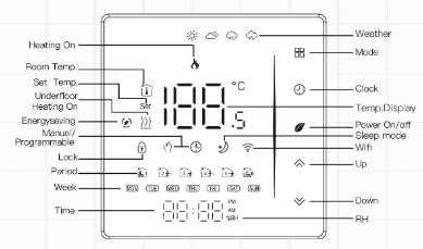 MOES WHT-006-GC-BK-MS WiFi Wireless Room Thermostat 10