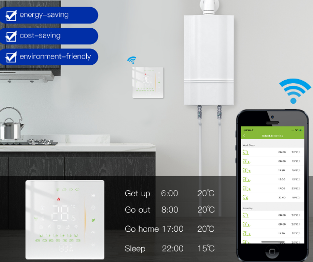 MOES WHT-006-GC-BK-MS WiFi Wireless Room Thermostat 4
