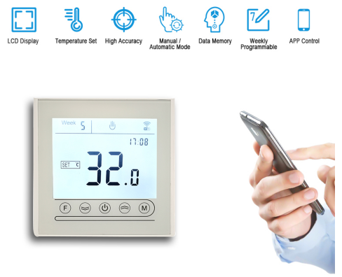 Minco Heat MK72-GA-BW Digital Programmable Intelligent Thermostat 6