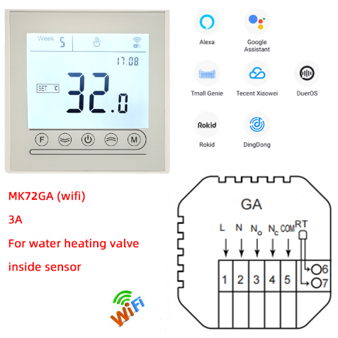Minco Heat MK72-GA-BW Digital Programmable Intelligent Thermostat 8