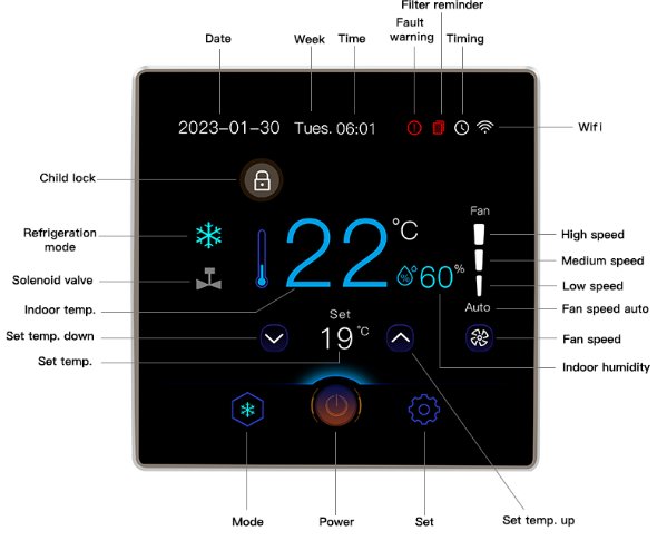 OEM G6-X-WK Touch Display Thermostat  5