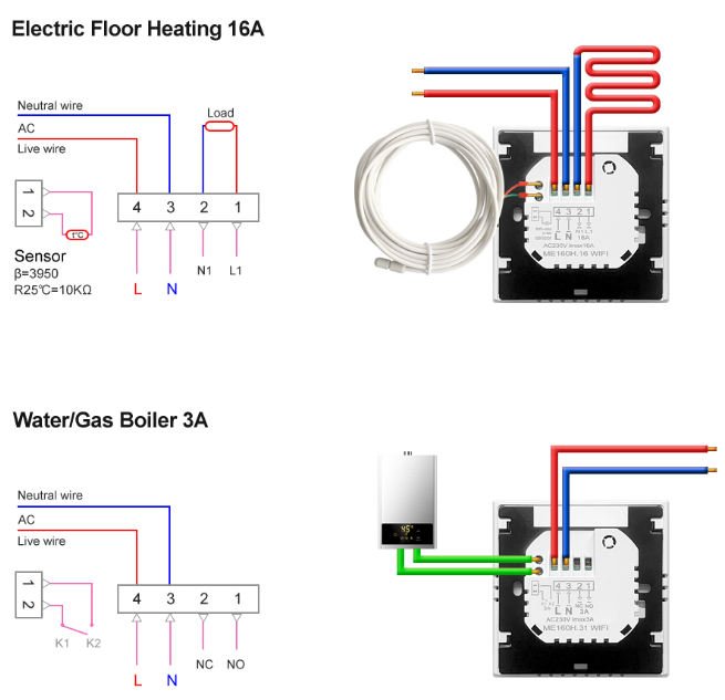ONNDO WT160 Smart WiFi Temperature Controller Thermostat 10