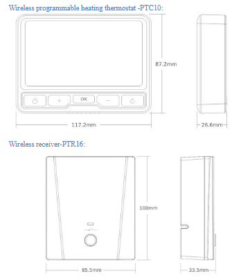 POER PTC10 Wireless Room THERMOSTAT 10