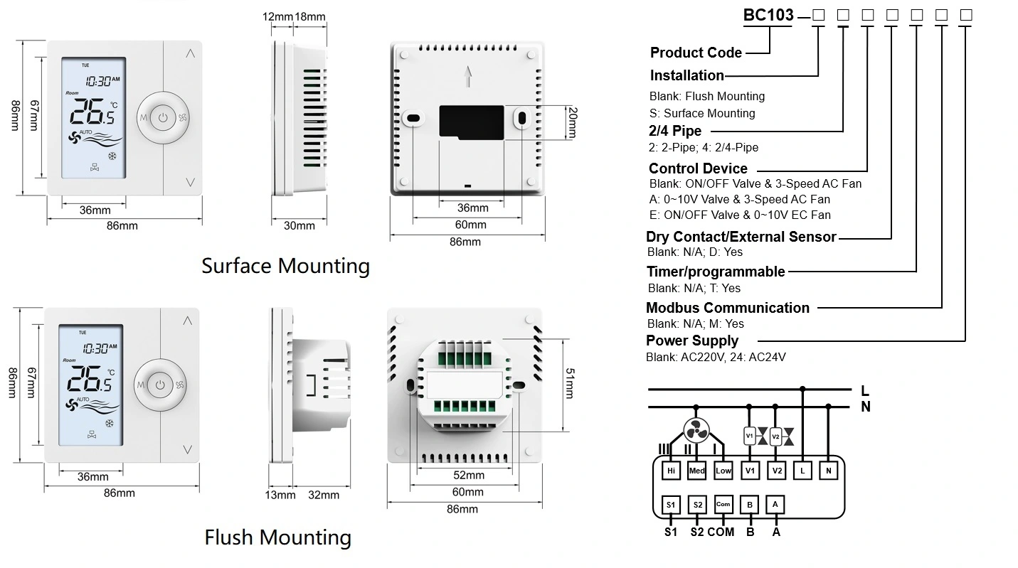 BREEZE-BC103-4DM-Fan-Coil-Thermostat-FIG.1