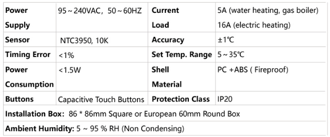 BECA- BHT-7000GCLW- Electric- Underfloor- Heating- Thermostat  - 4