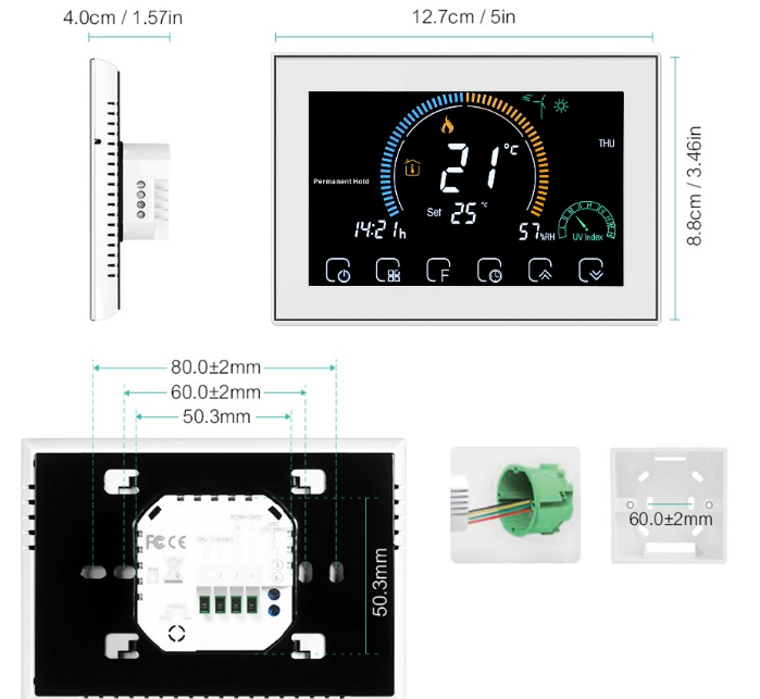 BECA -BHT-8000 -Wifi -Electric -Heating -Non-Programmable- Room- Thermostat-9