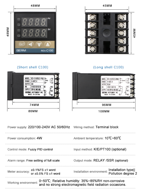 BERM -REX-C100 -Digital- Display- Thermostat  -9